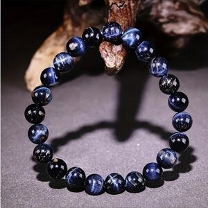 Sophisticated Blue Tiger's Eye Bracelet in 8mm